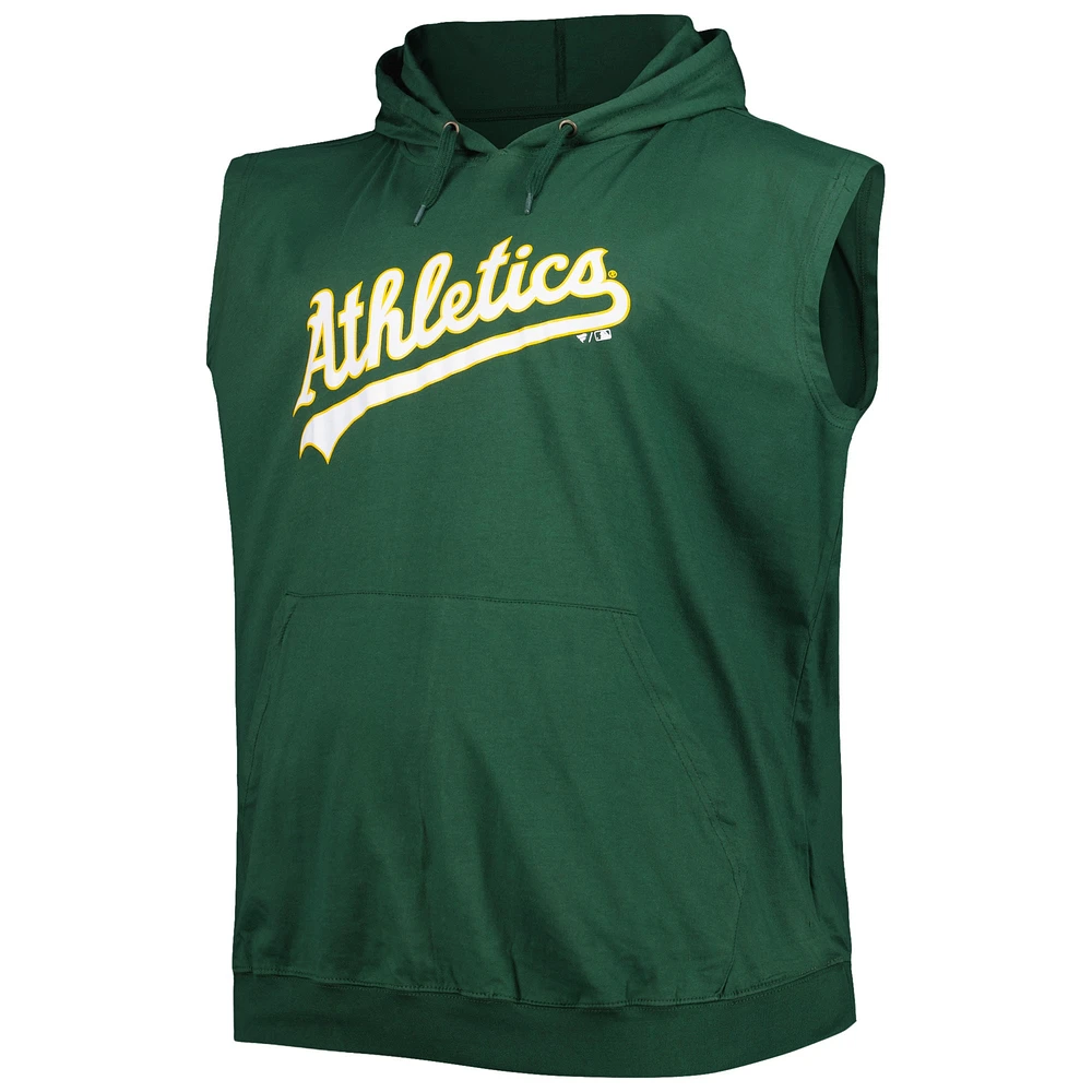 Men's Green Athletics Jersey Pullover Muscle Hoodie