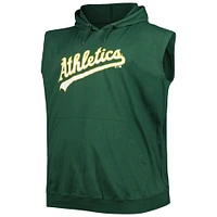 Men's Green Athletics Jersey Pullover Muscle Hoodie