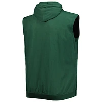 Men's Green Athletics Jersey Pullover Muscle Hoodie