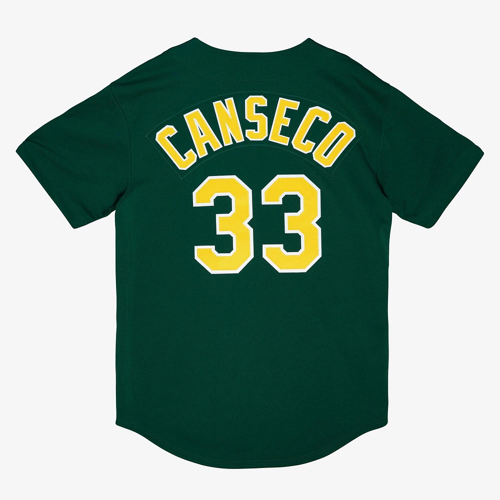 Maillot de joueur authentique pour homme Jose Canseco Green Athletics Cooperstown Collection 1997