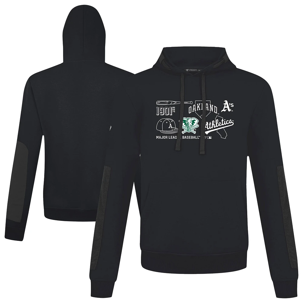 Men's Levelwear Black Athletics Cooperstown Collection Bombay Campaign Pullover Hoodie