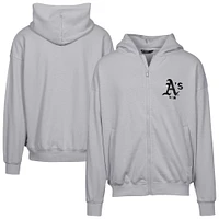 Sweat à capuche entièrement zippé surdimensionné motif camouflage numérique Uphill pour homme de Levelwear Gray Athletics