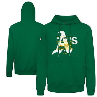 Sweat à capuche vert Levelwear Athletics Cooperstown pour homme, effet vieilli, collection Podium Acumen