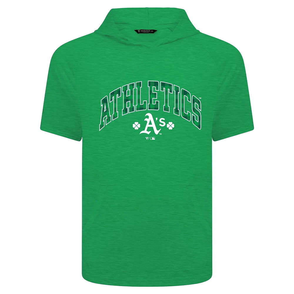 Men's Levelwear Green Athletics St. Patrick's Day Phase Plaid Short Sleeve T-Shirt Hoodie