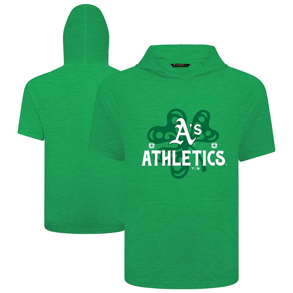 Men's Levelwear Green Athletics St. Patrick's Day Phase Shamrock Short Sleeve T-Shirt Hoodie