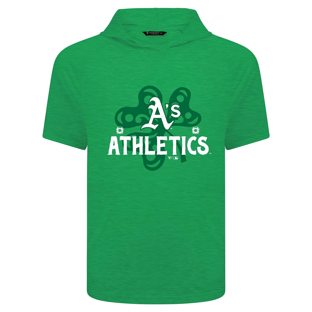 Men's Levelwear Green Athletics St. Patrick's Day Phase Shamrock Short Sleeve T-Shirt Hoodie