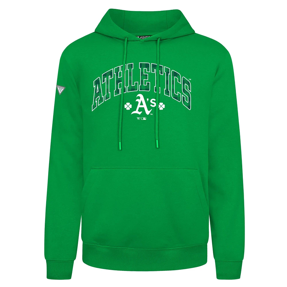 Men's Levelwear  Green Athletics St. Patrick's Day Podium Plaid Pullover Hoodie