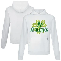 Men's Levelwear White Athletics St. Patrick's Day Relay Shamrock Pullover Hoodie