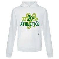 Men's Levelwear White Athletics St. Patrick's Day Relay Shamrock Pullover Hoodie