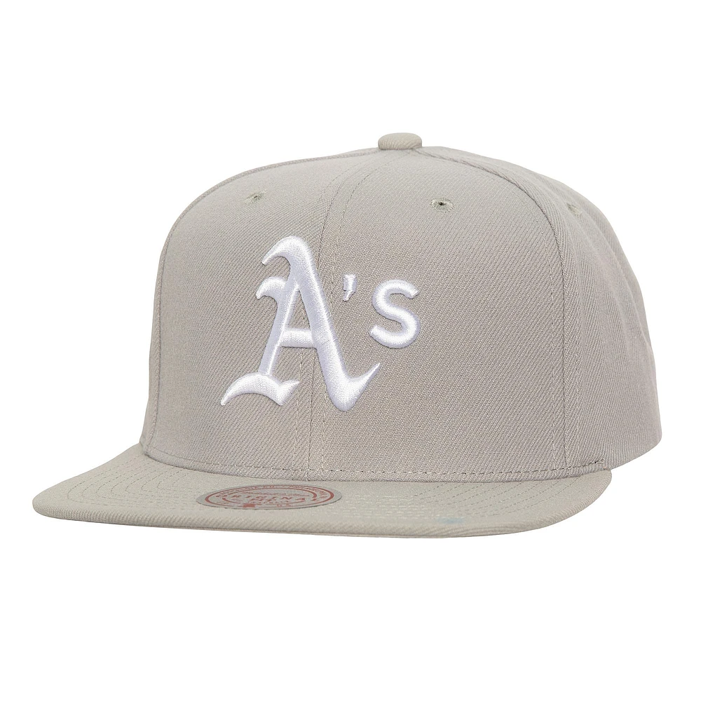 Casquette snapback grise pour homme Mitchell & Ness Oakland Athletics