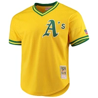 Men's Mitchell & Ness Jose Canseco Gold Athletics Cooperstown Collection Mesh Batting Practice Jersey