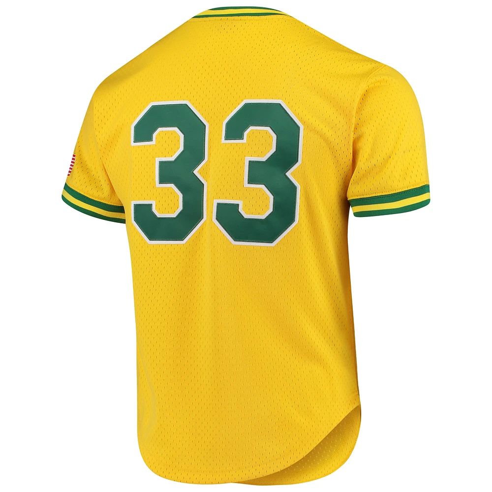 Men's Mitchell & Ness Jose Canseco Gold Athletics Cooperstown Collection Mesh Batting Practice Jersey