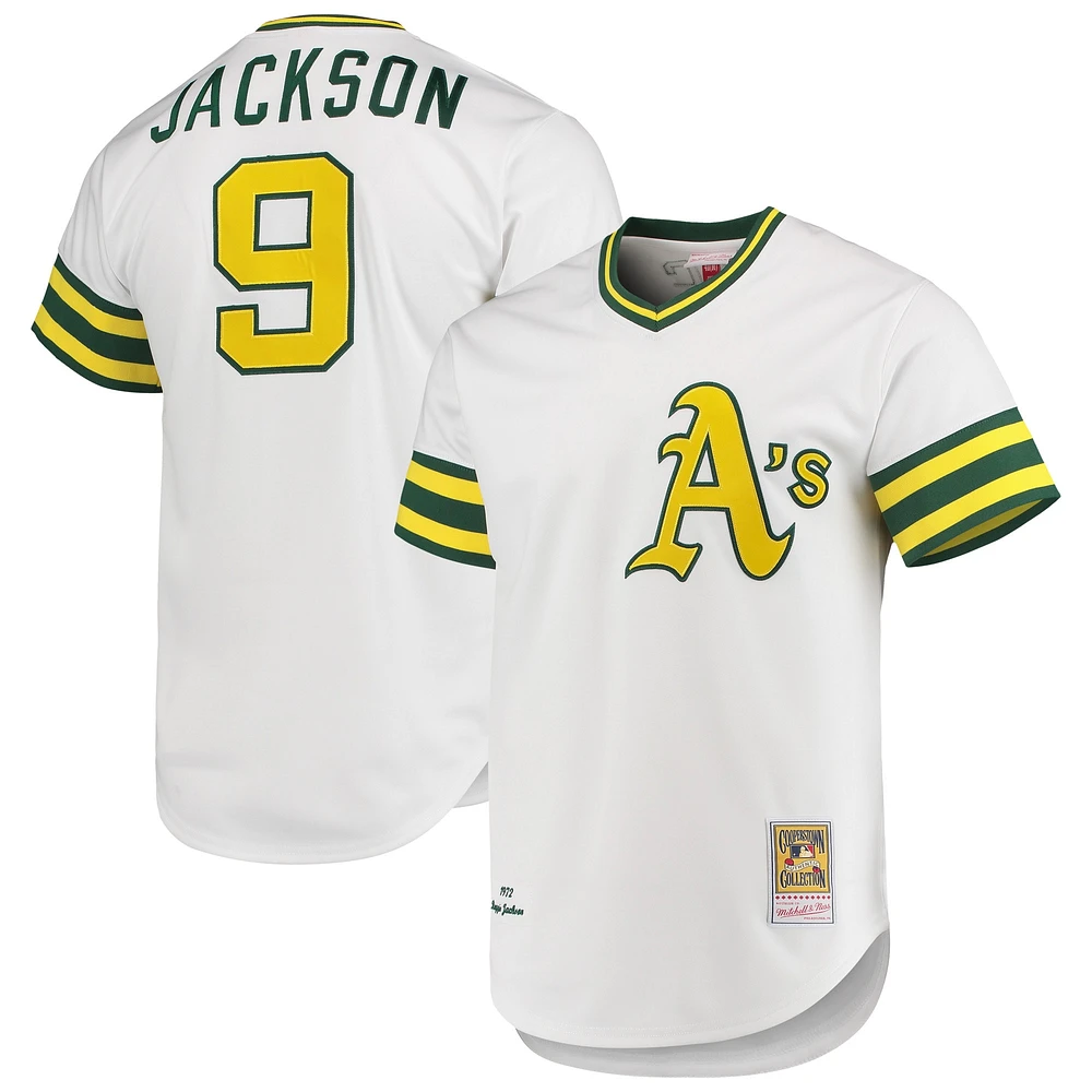 Maillot authentique Mitchell & Ness Reggie Jackson Athletics blanc pour homme de la collection Cooperstown 1972