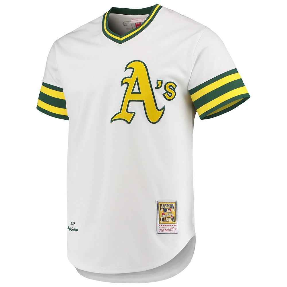 Men's Mitchell & Ness Reggie Jackson White Athletics 1972 Cooperstown Collection Authentic Jersey