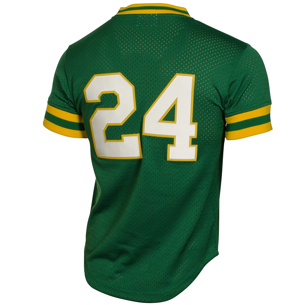 Men's Mitchell & Ness Rickey Henderson Athletics Cooperstown Mesh Batting Practice Jersey