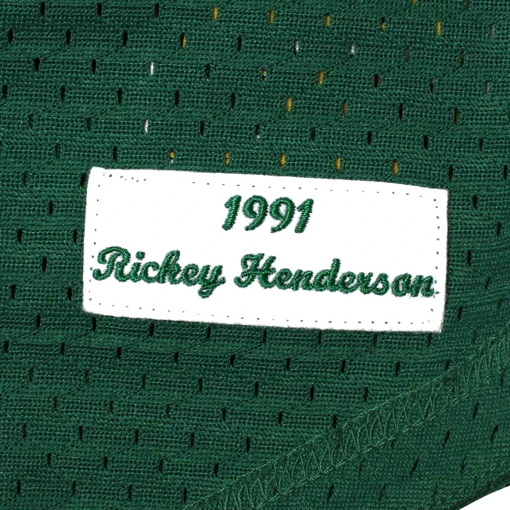Men's Mitchell & Ness Rickey Henderson Athletics Cooperstown Mesh Batting Practice Jersey