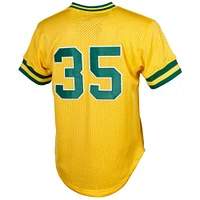 Men's Mitchell & Ness Rickey Henderson Yellow Athletics Cooperstown Mesh Batting Practice Jersey