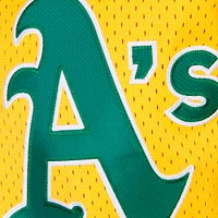 Men's Mitchell & Ness Rickey Henderson Yellow Athletics Cooperstown Mesh Batting Practice Jersey