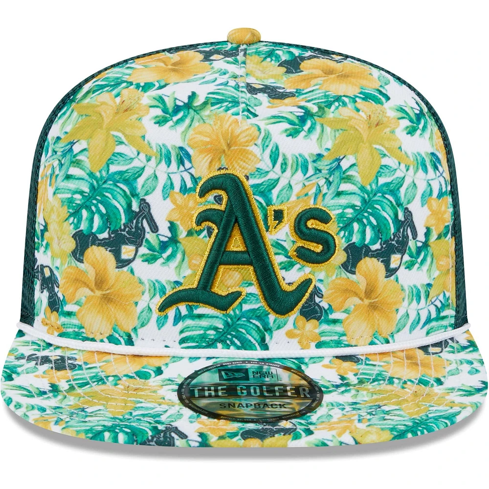 Men's New Era Athletics Tropic Floral Golfer Lightly Structured Snapback Hat