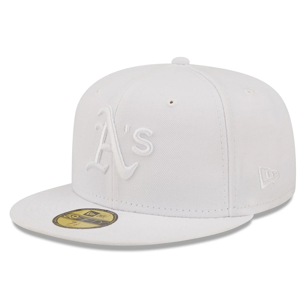 Casquette ajustée New Era Athletics 59FIFTY blanche sur pour homme