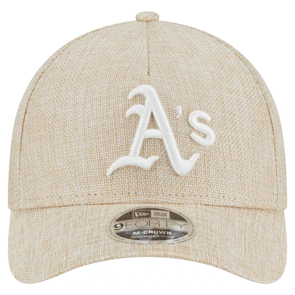 Casquette ajustable 9FORTY en coton tissé beige Athletics de New Era pour homme