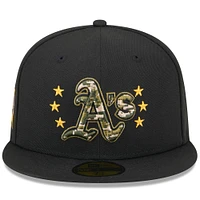 Men's New Era Black Athletics 2024 Armed Forces Day On-Field 59FIFTY Fitted Hat