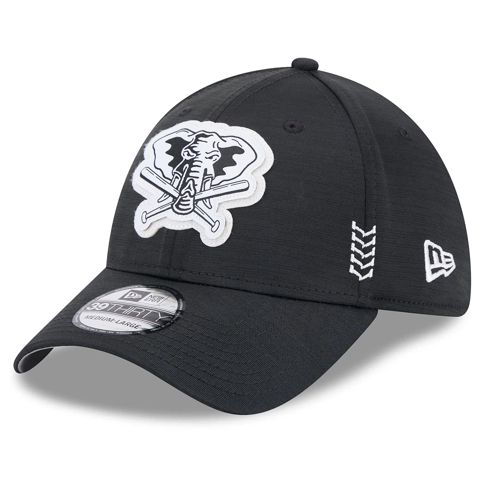 Casquette New Era Athletics 2024 Clubhouse 39THIRTY Flex Fit noire pour homme