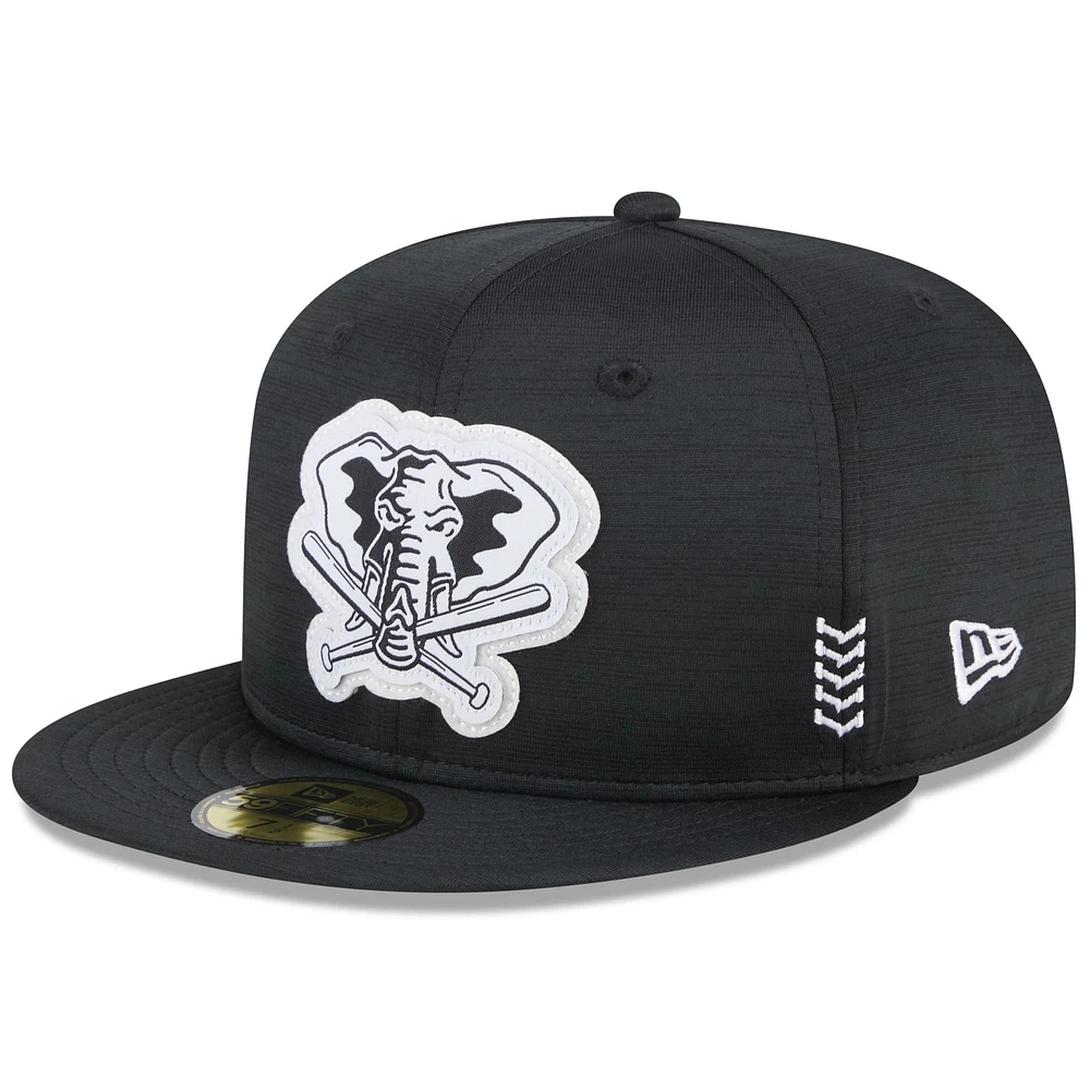 Casquette ajustée New Era Athletics 2024 Clubhouse 59FIFTY noire pour homme