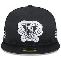 Casquette ajustée New Era Athletics 2024 Clubhouse 59FIFTY noire pour homme