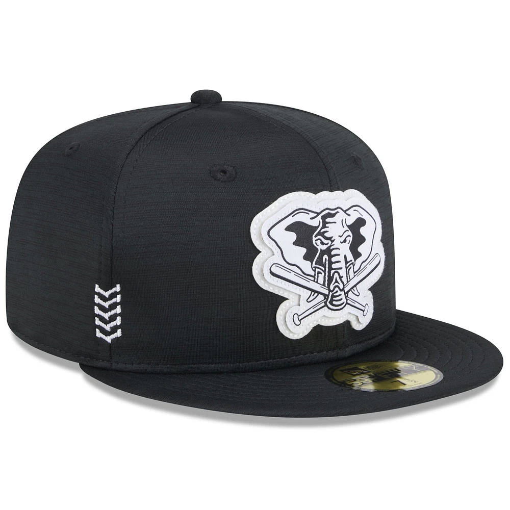 Casquette ajustée New Era Athletics 2024 Clubhouse 59FIFTY noire pour homme