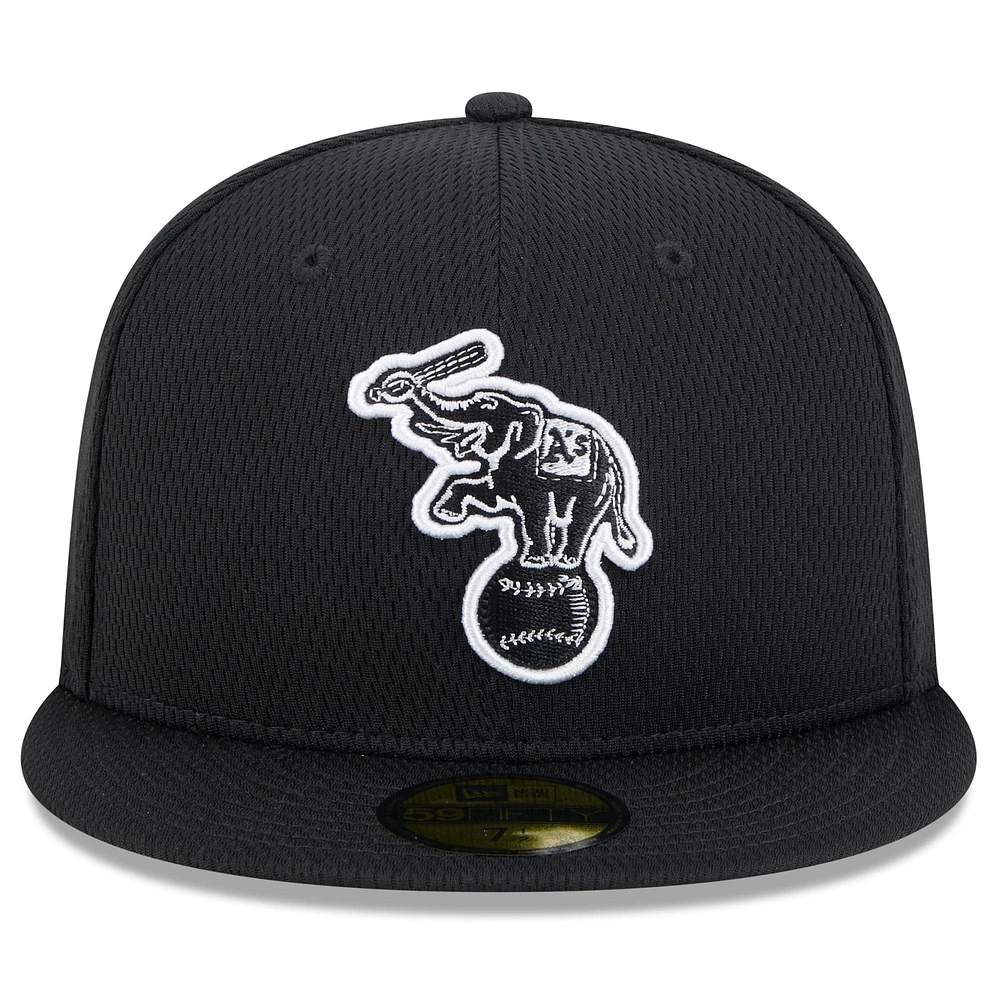 Men's New Era Black Athletics 2025 MLB Clubhouse 59FIFTY Fitted Hat