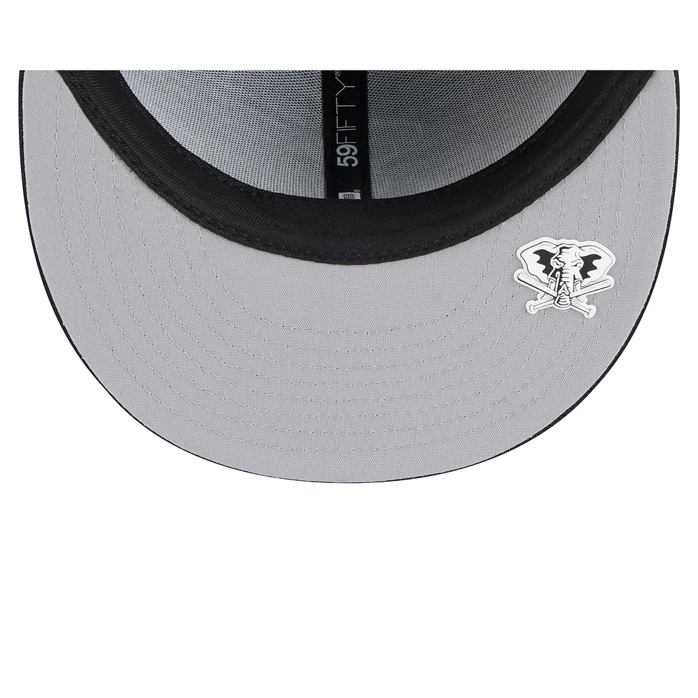 Men's New Era Black Athletics 2025 MLB Clubhouse 59FIFTY Fitted Hat