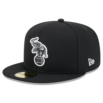 Men's New Era Black Athletics 2025 MLB Clubhouse 59FIFTY Fitted Hat