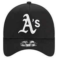 Men's New Era Black Athletics A-Frame 9FORTY Trucker Adjustable Hat