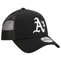 Men's New Era Black Athletics A-Frame 9FORTY Trucker Adjustable Hat