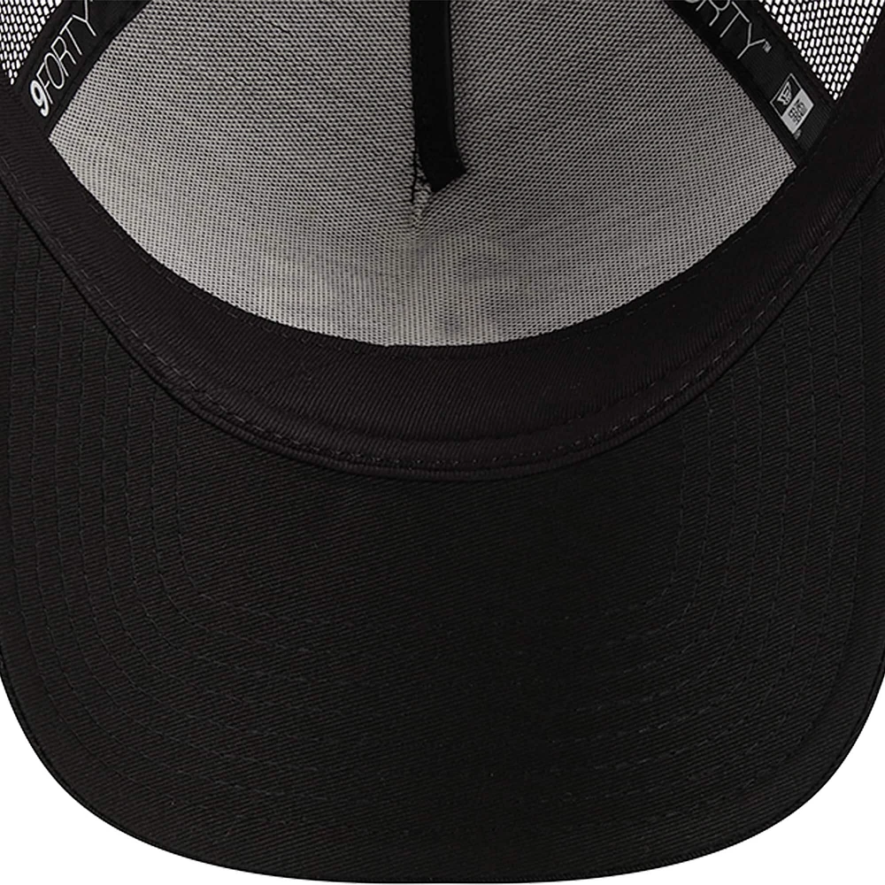 Men's New Era Black Athletics A-Frame 9FORTY Trucker Adjustable Hat