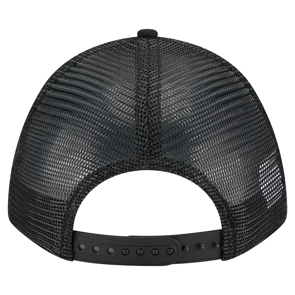 Men's New Era Black Athletics City Initial 9FORTY A-Frame M-Crown Adjustable Trucker Hat