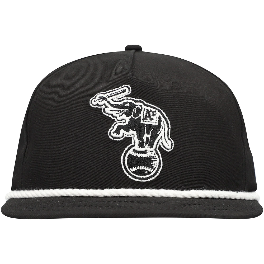 Men's New Era Black Athletics Golfer Snapback Hat