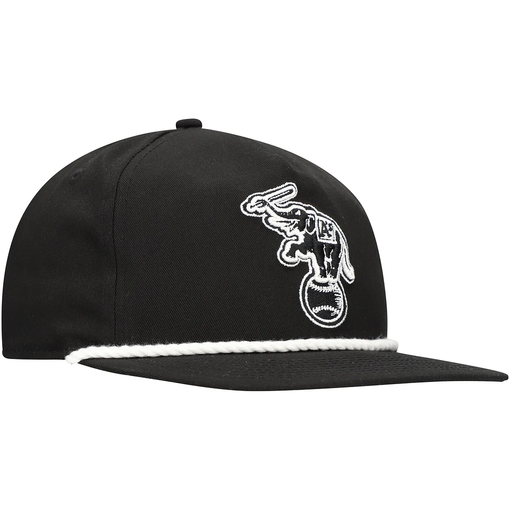 Men's New Era Black Athletics Golfer Snapback Hat