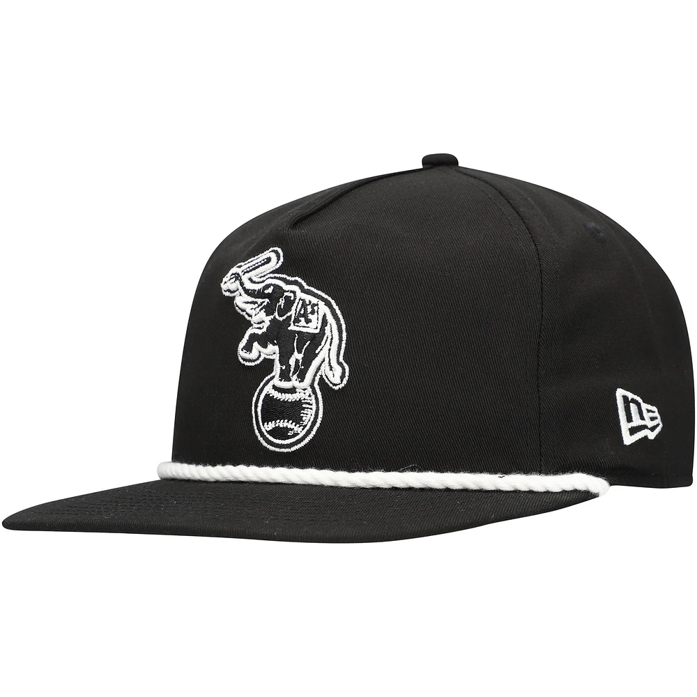 Casquette de golf à visière snapback Athletics noire New Era pour homme