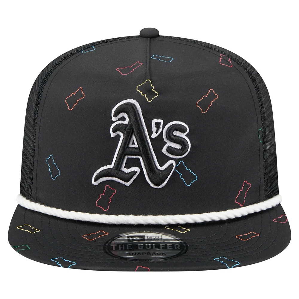 Men's New Era  Black Athletics Gummy Golfer Trucker Adjustable Hat