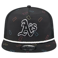 Men's New Era  Black Athletics Gummy Golfer Trucker Adjustable Hat