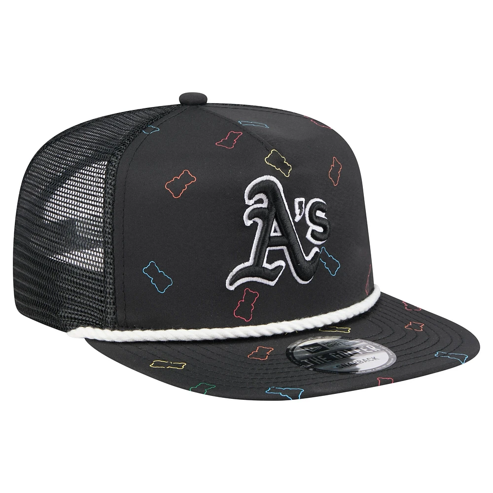 Men's New Era  Black Athletics Gummy Golfer Trucker Adjustable Hat