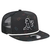 Men's New Era  Black Athletics Gummy Golfer Trucker Adjustable Hat