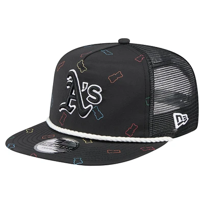 Men's New Era  Black Athletics Gummy Golfer Trucker Adjustable Hat
