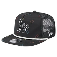 Men's New Era  Black Athletics Gummy Golfer Trucker Adjustable Hat