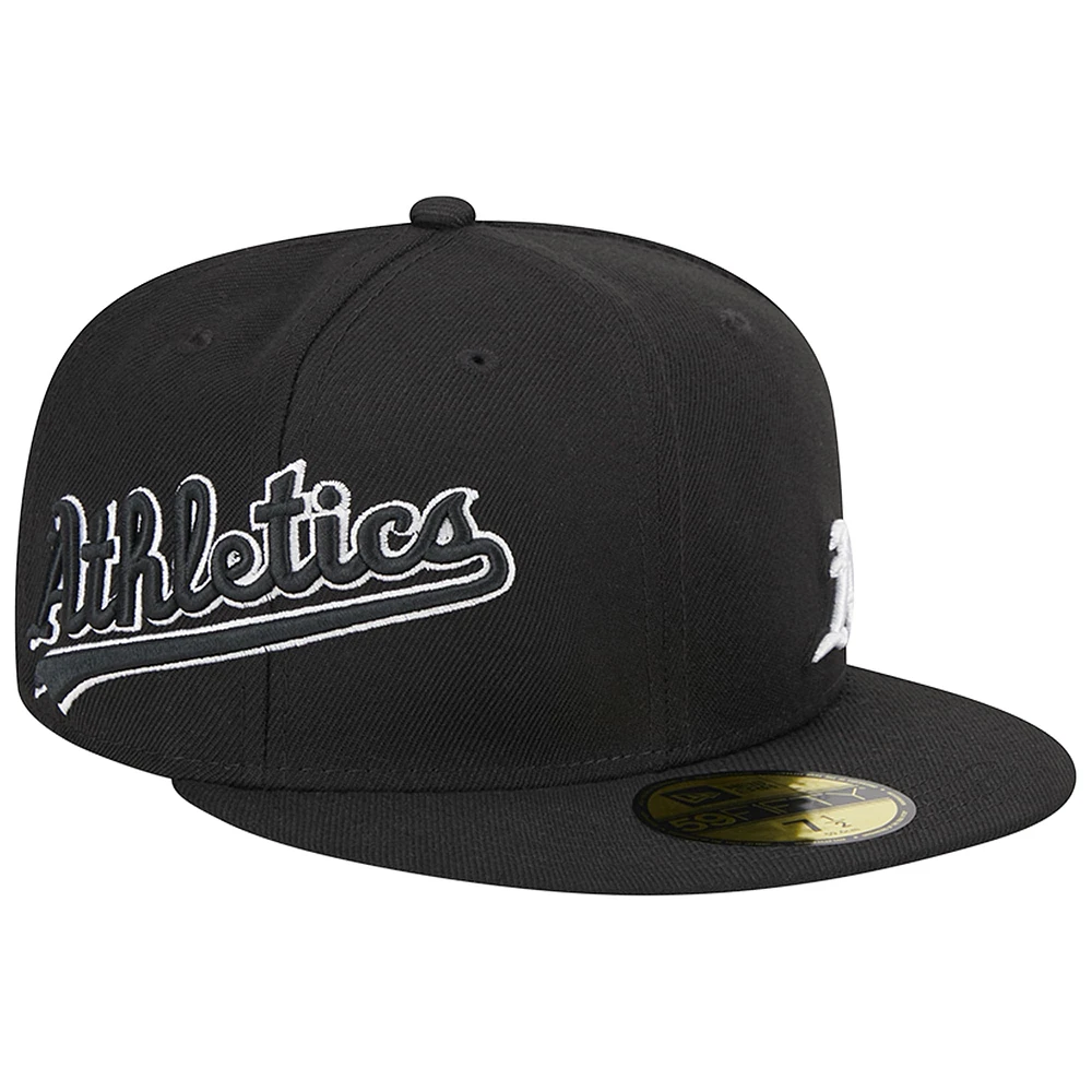 Casquette ajustée 59FIFTY Athletics Jersey noire New Era pour homme