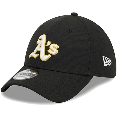 Men's New Era Black Athletics Logo 39THIRTY Flex Hat