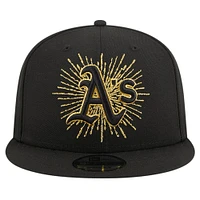 Men's New Era Black Athletics Metallic Logo 9FIFTY Snapback Hat