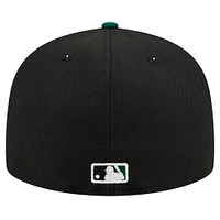 Men's New Era Black Athletics Shadow Stitch 59FIFTY Fitted Hat